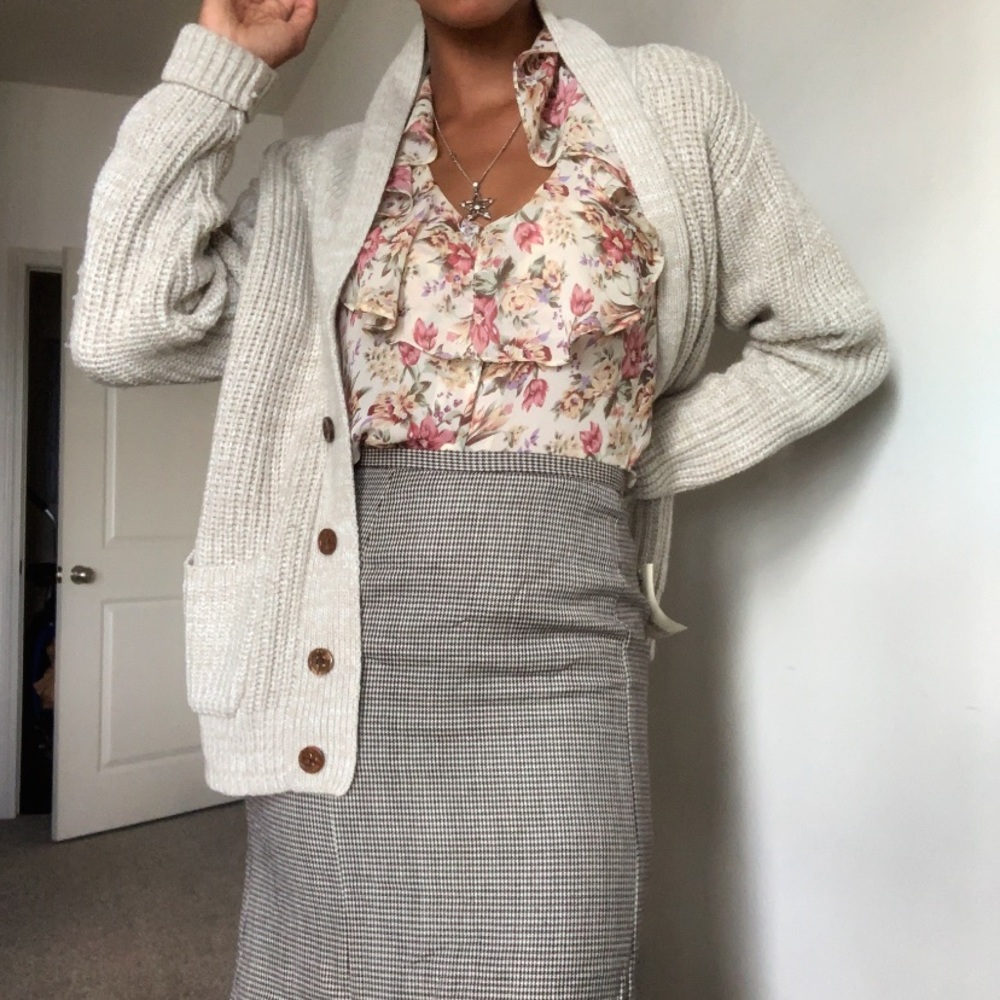 Wool houndstooth skirt - Picture 3 of 4